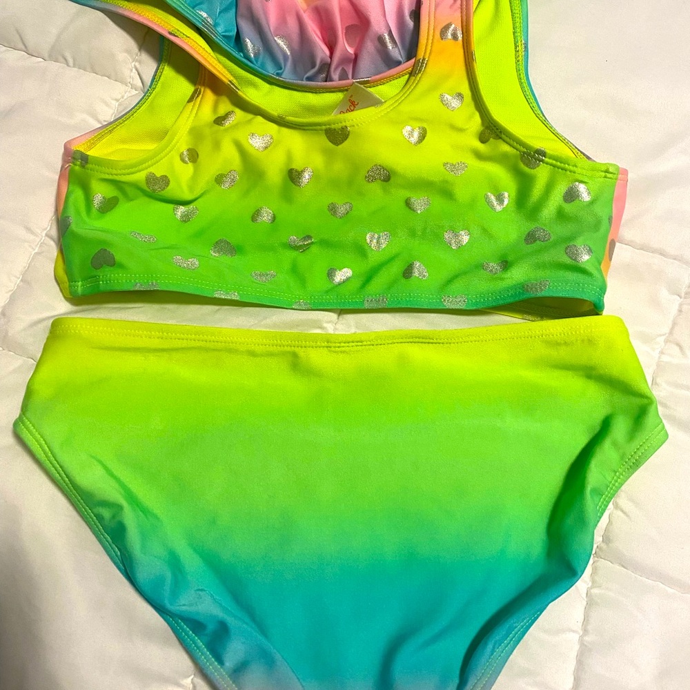 2pcs cat & Jack girls swimsuit size 10/12